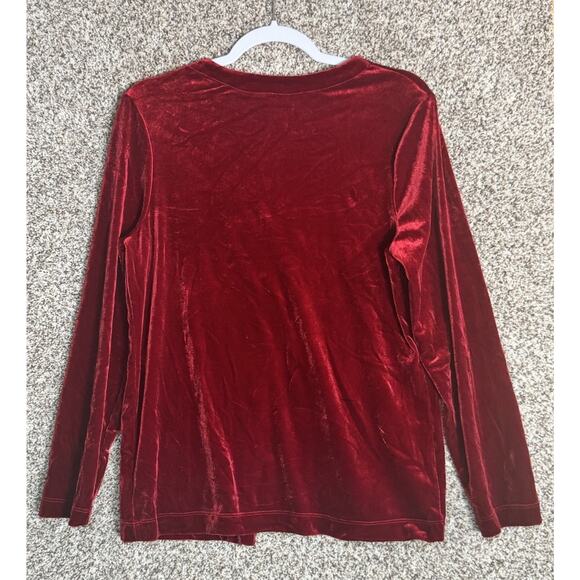 Red Velvet White Stag Womens Sz S Cardigan Set Festive Romantic Holiday Glam - Picture 2 of 6